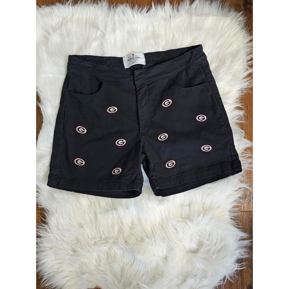Emerson Street UGA Bulldogs Embroidered Shorts Medium Black College Game Day